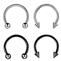 1/5Pcs Stainless Steel Septum Piercing Nose Ring Cartilage Horseshoe Earrings For Women Men Body Jewelry Punk Accessories