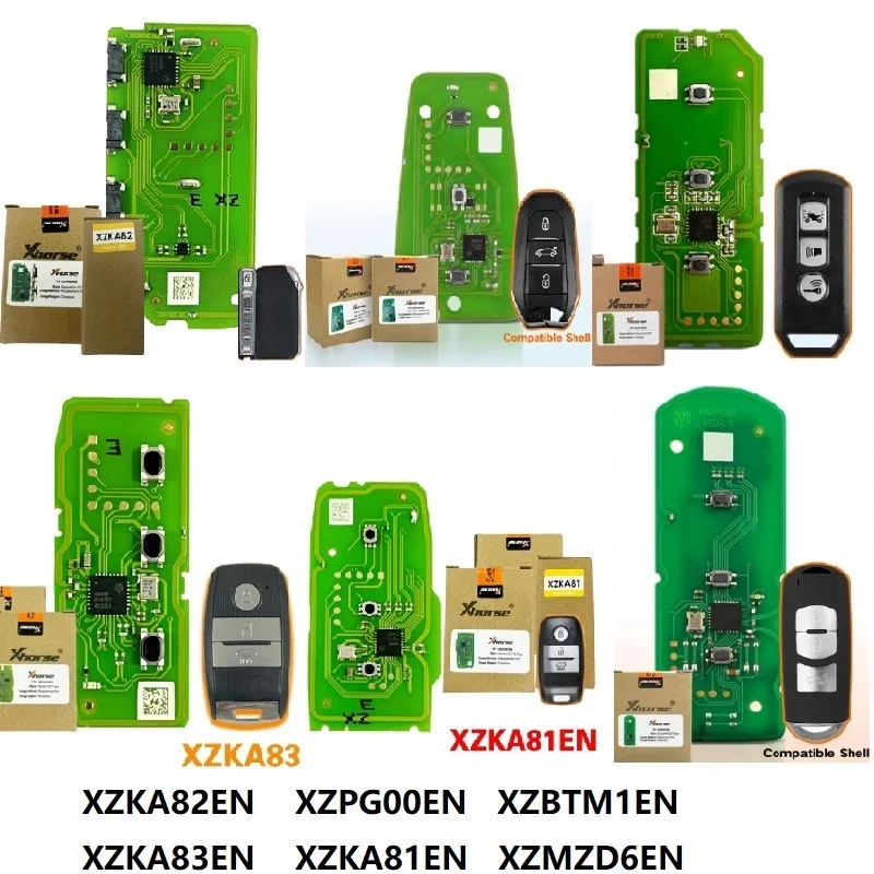 Arayüz VVDI PN XZKA82EN XZPG00EN XZBTM1EN XZKA83EN XZKA81EN XZMZD6EN özel PCB kartı evrensel akıllı uzaktan yurtdışı tipi