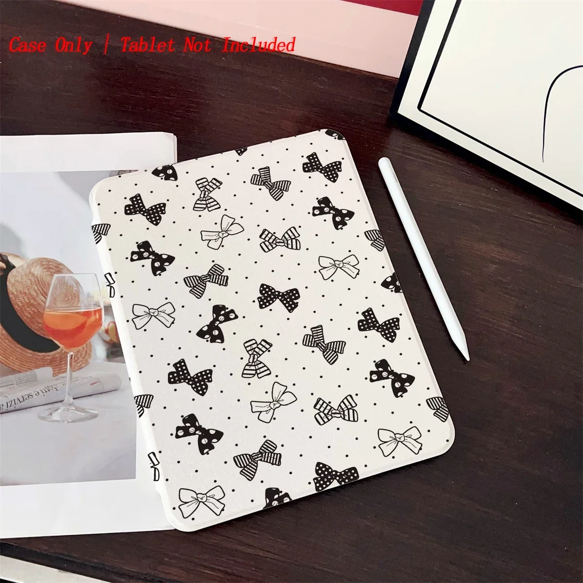 

8 Fresh Style Printed iPad Case, 360° Rotating Stand & Pen Slot,Book Style, Auto Sleep/Wake, Compatible with Various Apple iPads