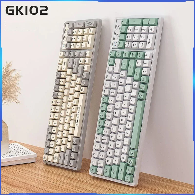 

Langtu Gk102 Mechanical Keyboard Backlit Wired Esports Game Computer 3-mode Bluetooth Wireless Keyboard Desktop Laptop Gifts