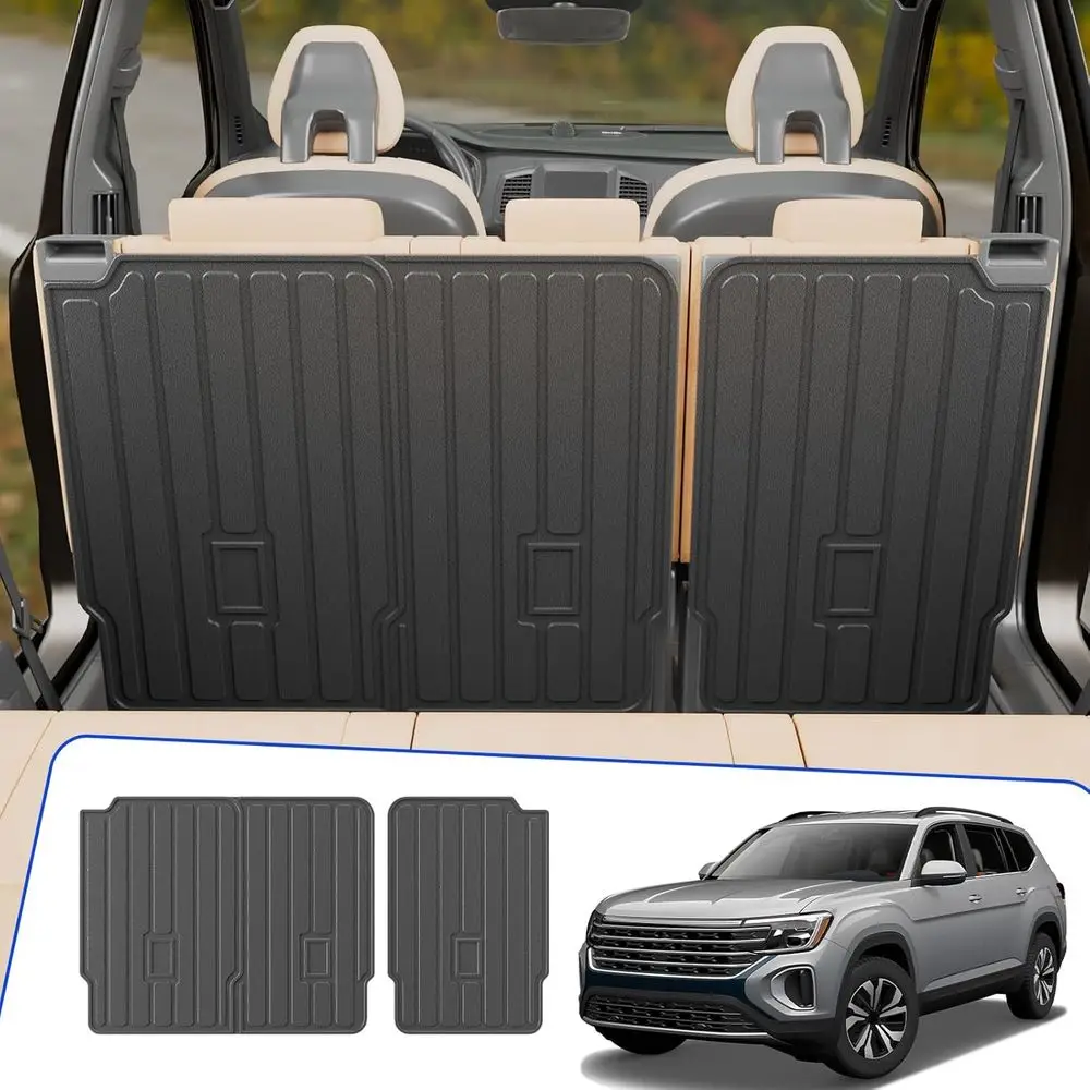 

Коврики для багажника и салона, совместимые с Volkswagen Atlas 2018-2026, включая защитный чехол на заднее сиденье, для VW Atlas 2024