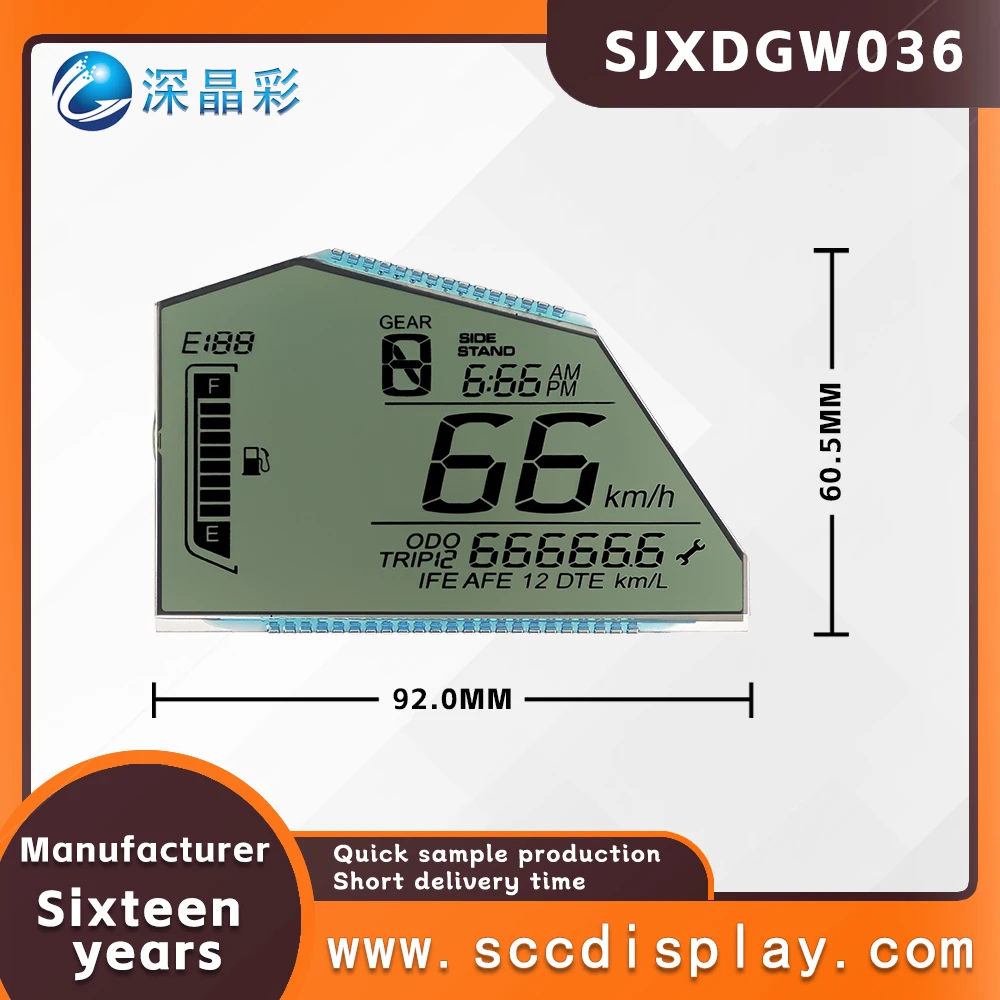 Customization Non standard SJXDGW036 HTN segment display screen anti glare car LCD screen high contrast segment code screen