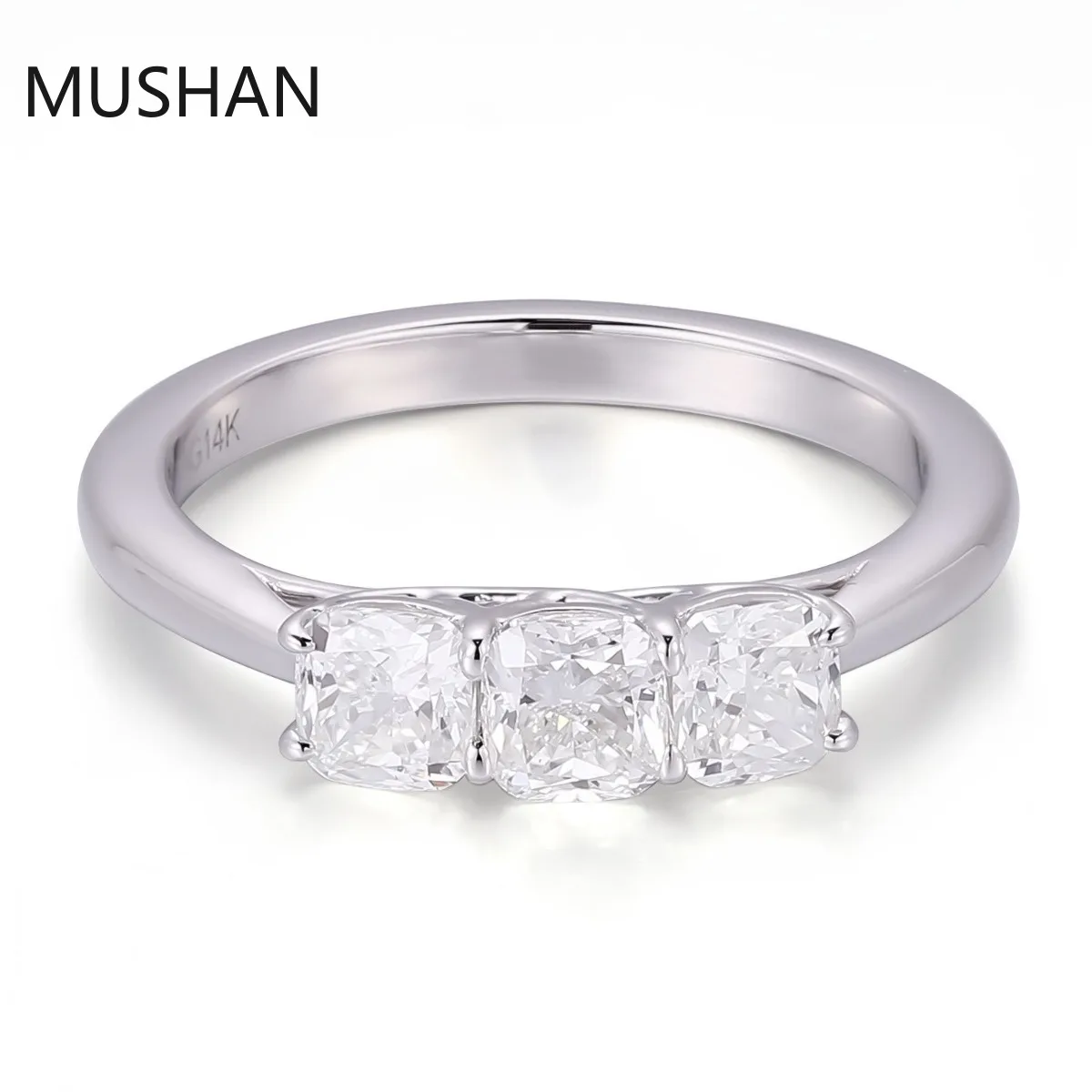 MUSHAN Luxury Custom 14K 18K Gold Rings Band Jewelry With Moissanite Diamond Lab Grown Gemstones Diamond Wedding Ring For Women