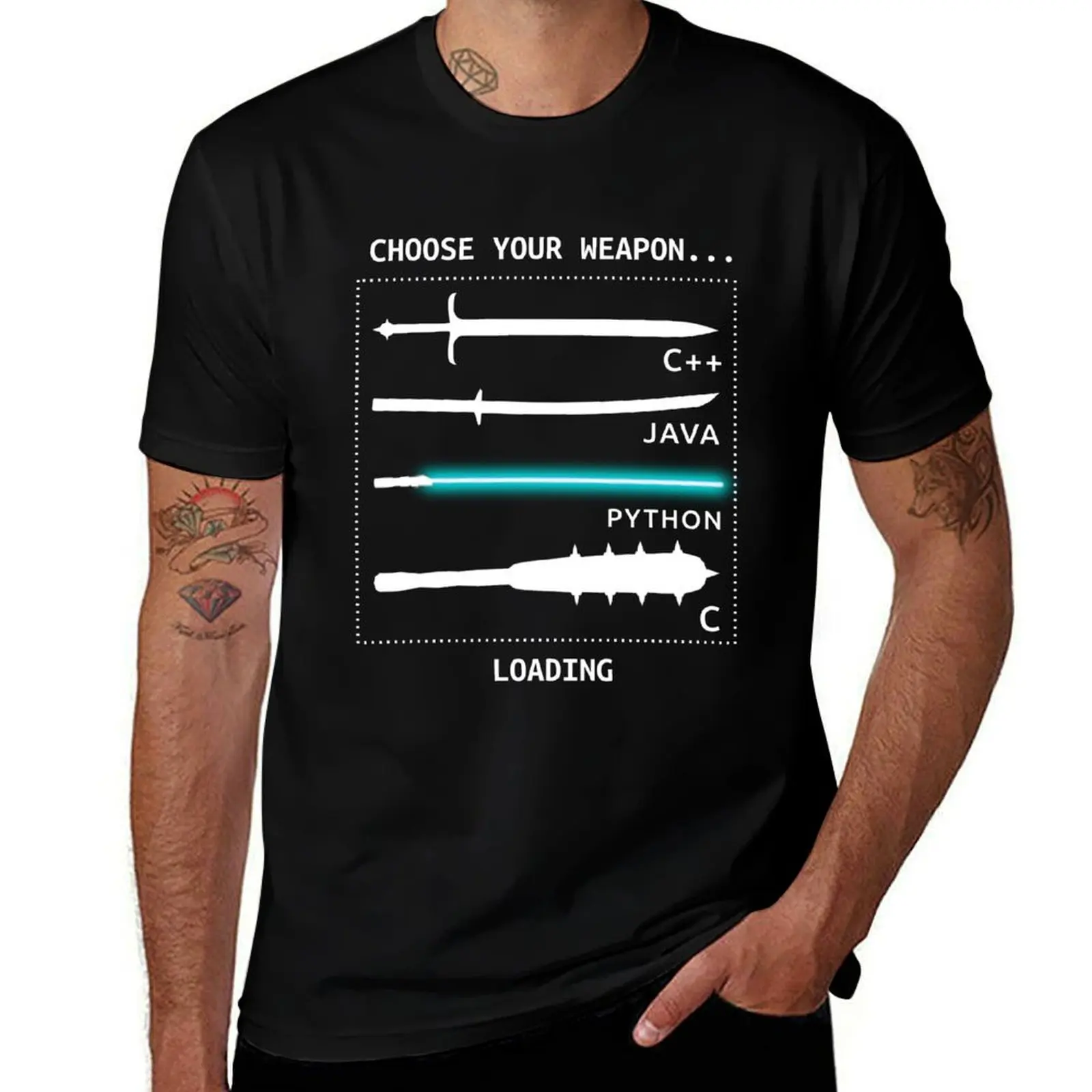 Funny Computer Science Shirt-Java C++ Python C Programmer Weapons for Women Men T-Shirt Work Outdoor Short Sleeve Tee T-Shirt