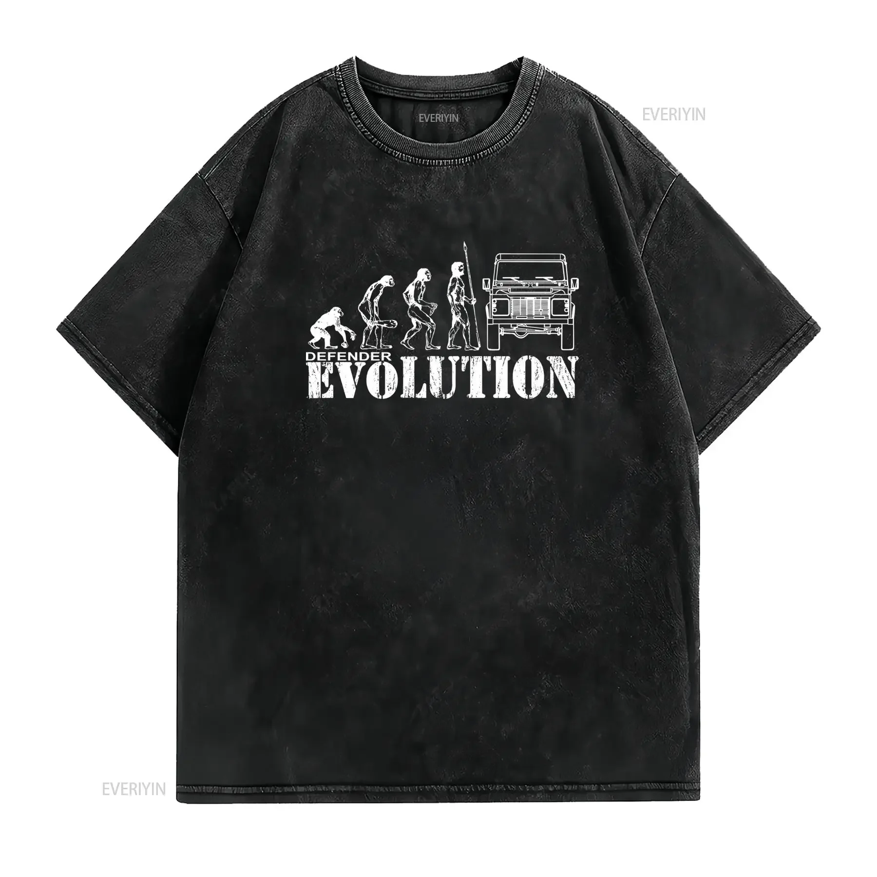 Cool Funny Off Road Defender Evolution Line Art Print Casual T Shirt vintage Washed designer clothes Versatile