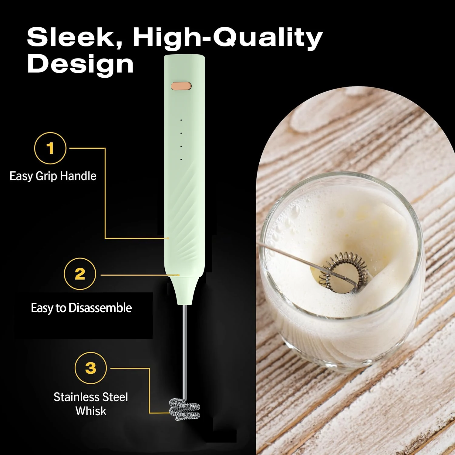 미니 핸드헬드 우유 거품기 충전식 음료 믹서 우유 커피 라떼 말차에 적합