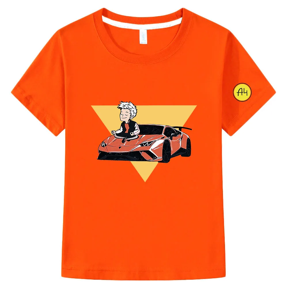 Мерч А4 T-Shirts Children's 100% Cotton T Shirts Merch A4 Lamba Print Casual Family Clothing Set Boy's & Girl's Fashion Tops