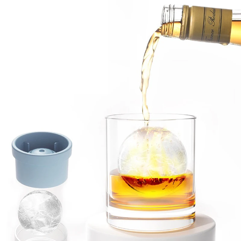 Silicone Ice Ball Mold Whiskey Spherical Ice Cube Light Bulbs Ice Mold Food Grade Ice Cube Ball Maker Mould Bar Tools