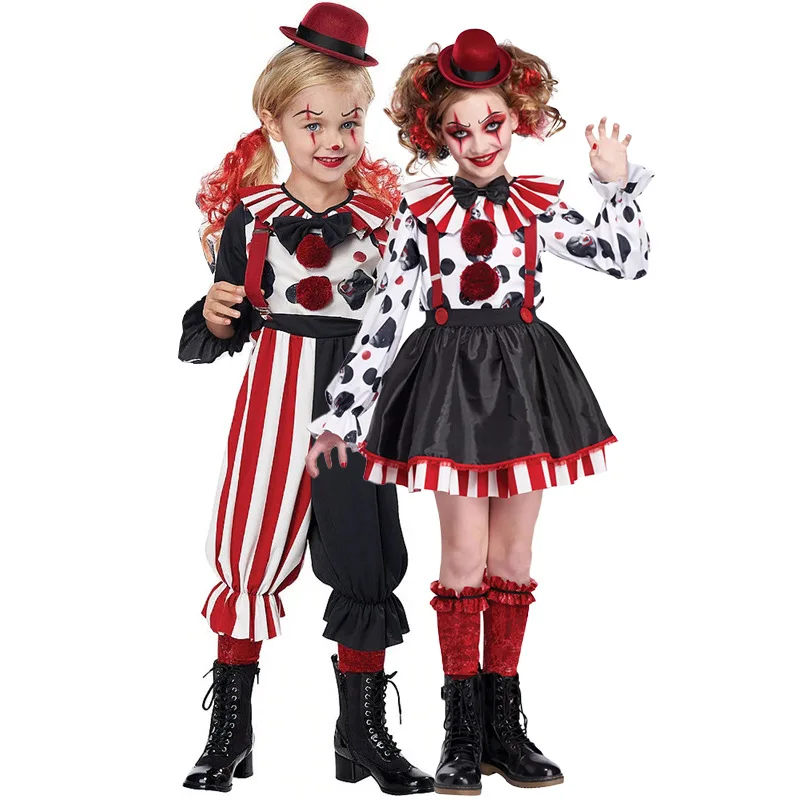 

Girls Halloween Cosplay Costume Movie Circus Clown Funny Theme Party Role Playing Stage Group Performance Carnival Outfit