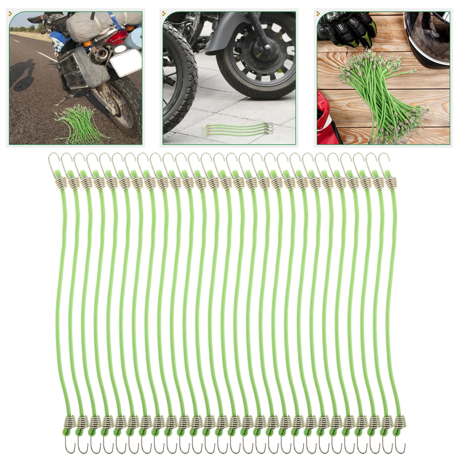 

50pcs Adjustable Bungee Cords With Hooks Heavy Duty Small Latex Luggage Straps For Rv Tent Cargo Elastic Tie Down Straps Travel