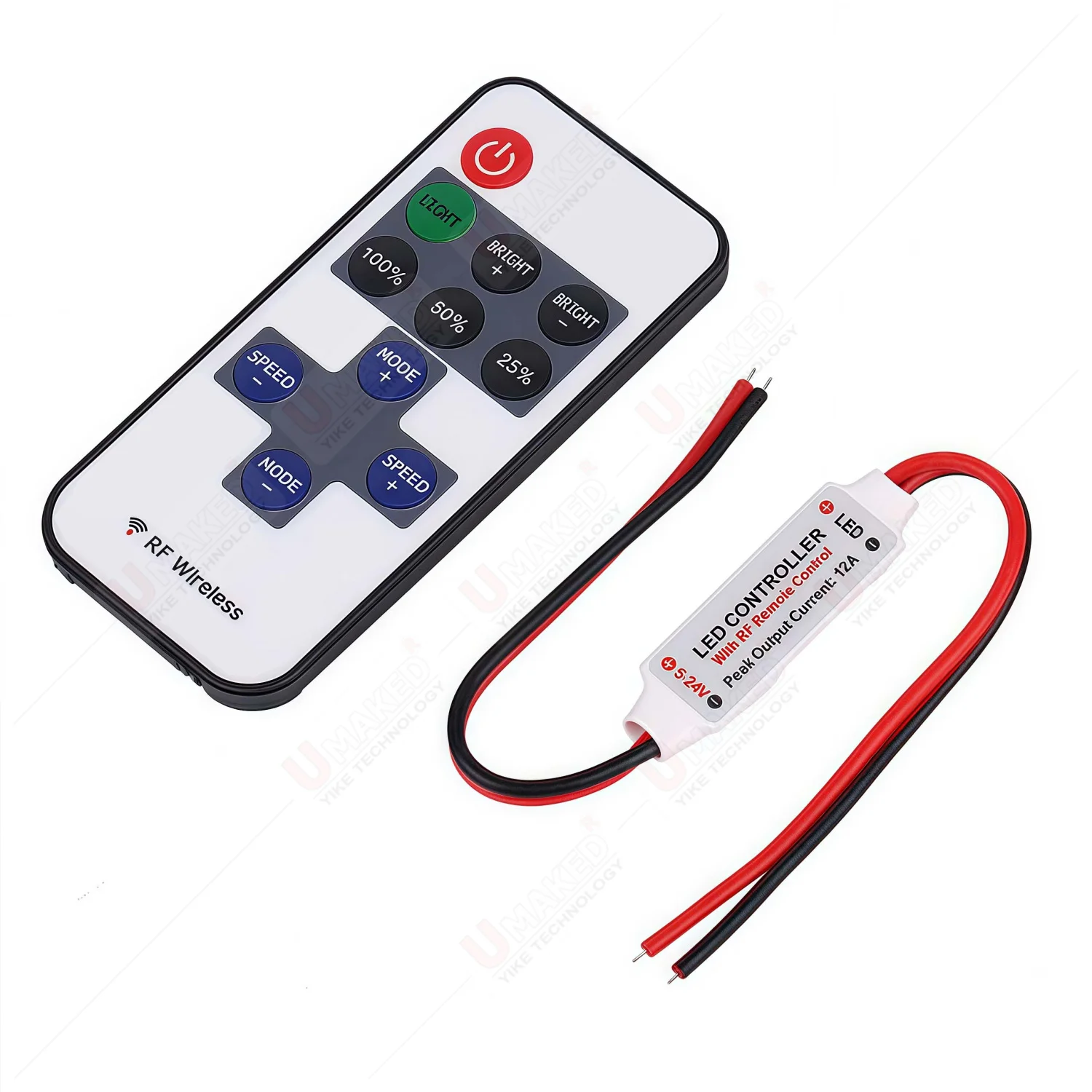 

1set Mini 11Keys LED Strip Controller Wireless Dimmer RF Remote DC 5V 12V 24V Controller For LED 5050 2835 Strip Single Color