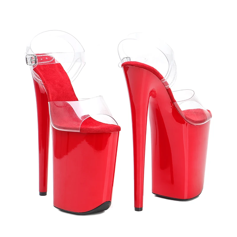 Leecabe 23CM/9inches PVC upper Platform Sexy High Heels Sandals Pole Dance shoes