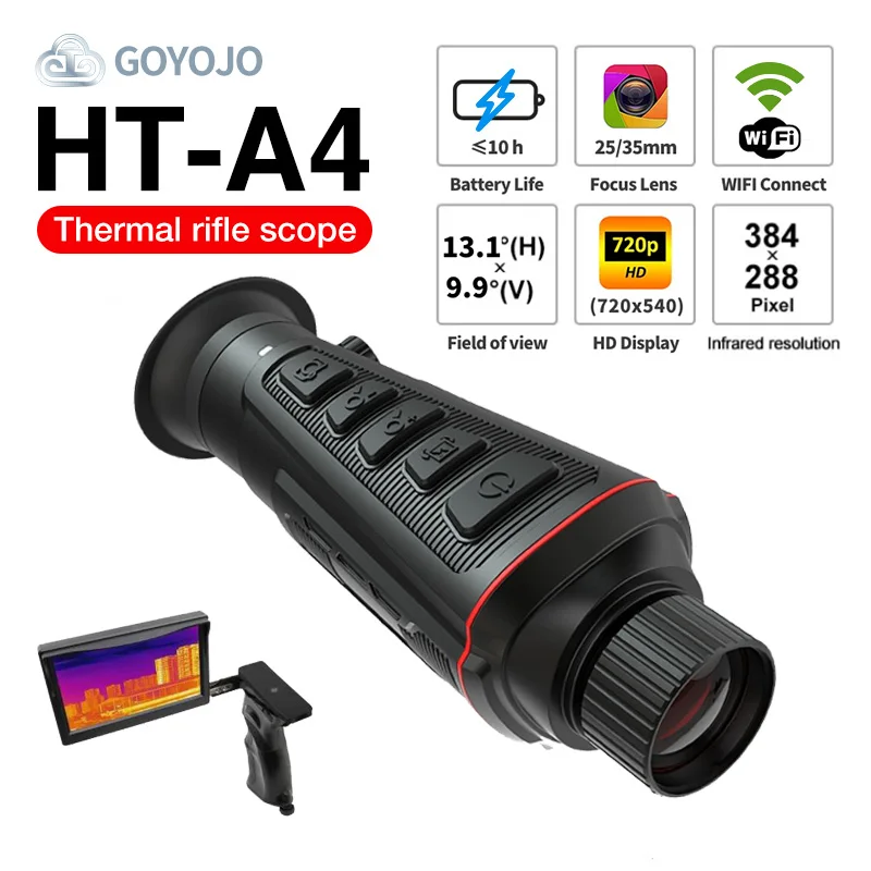 

25MM 35MM Hunting Thermal Vision Camera Hti HT-A4 384 * 288 Resolution 50Hz Imaging