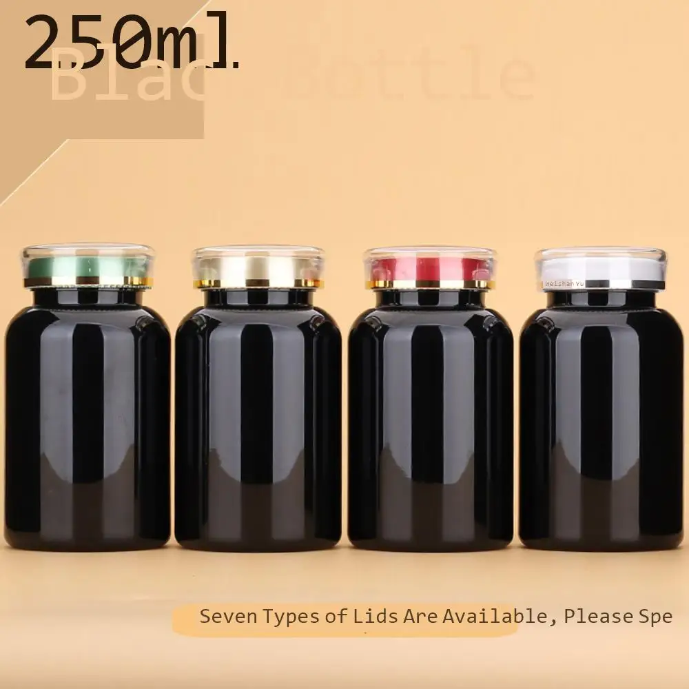 30-botellas-vacias-negras-a-prueba-de-luz-de-250-ml-envase-recargable-de-alta-gama-para-capsulas-de-cordyceps-maca-muestras-de-pildoras