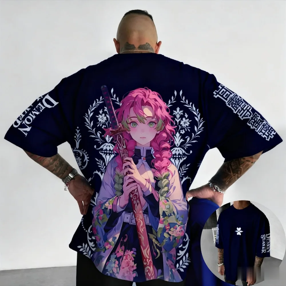 شيطان القاتل ميتسوري كانروجي جديد الصيف حجم كبير تي شيرت الرجال والنساء الأزواج عادية تنوعا التسوق الاتجاه نمط فضفاض #2