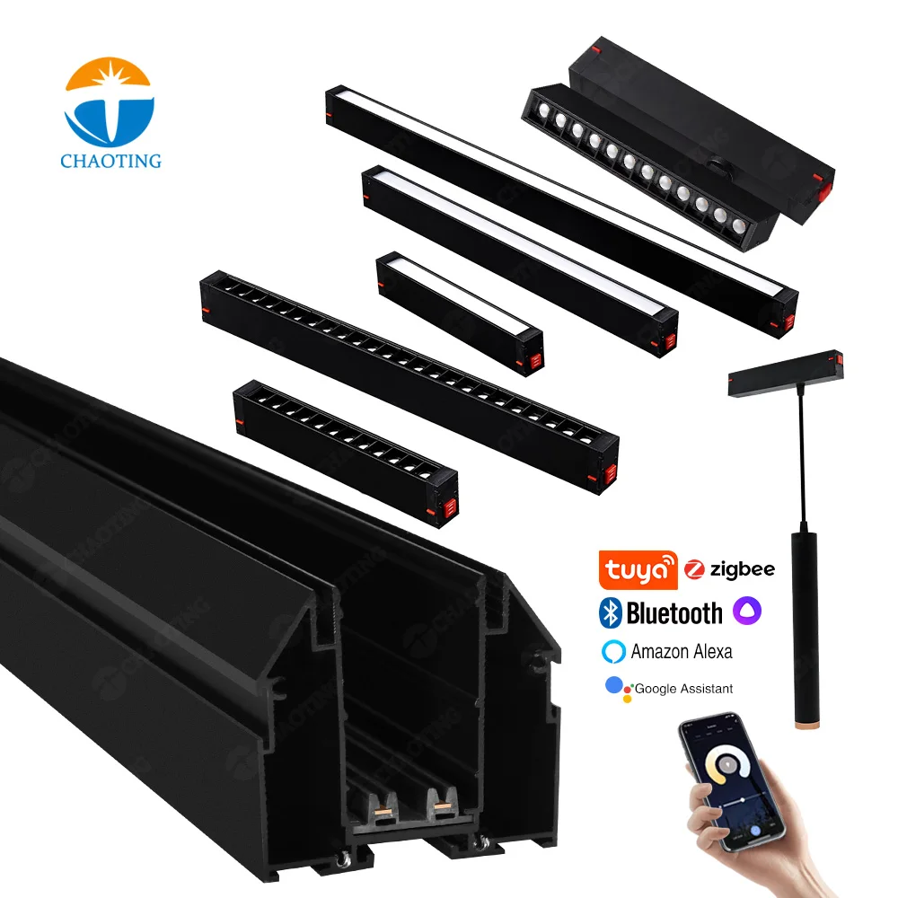 Stretch Tension Fabric Ceiling LED Magnetic Track Light DC220V Aluminum Profile LED Track Light For Stretch Ceiling