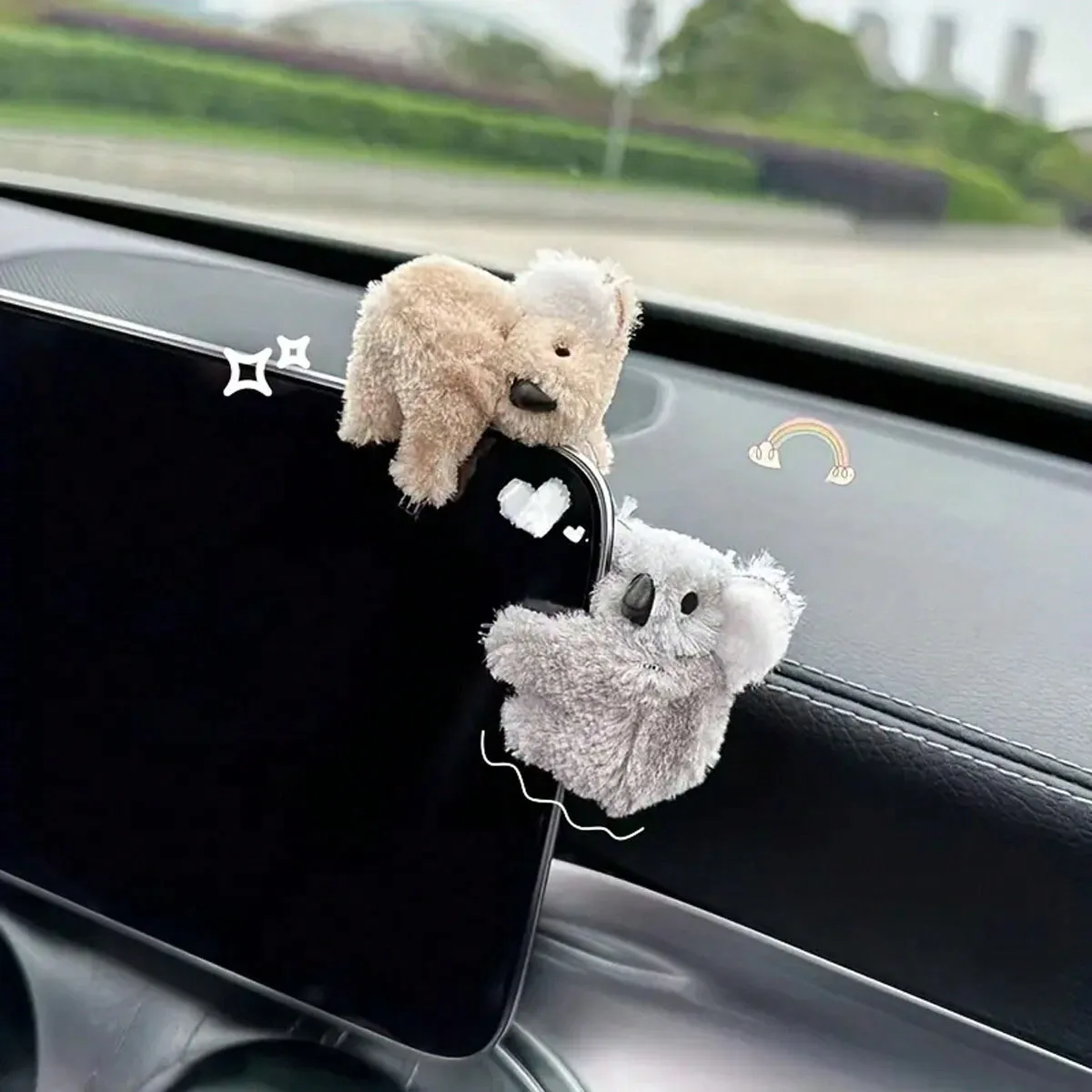 2 Cute Koala Car Pendants – Perfect for Decorating the Center Console and Mirrors, an Ideal Gift for Car Lovers