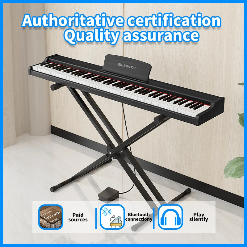 Portable Digital Piano Keyboard 88-Key Digital Piano 128 Tones & 128-Note Polyphony HIFI 3D Stereo Speakers USB/MIDI view 2
