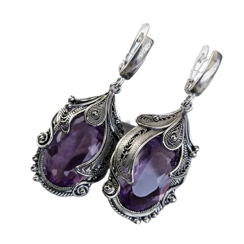 Classic Dreamy Retro French Earrings, Light Luxury Inlaid Pearls, Simple Long Style Earrings for Women