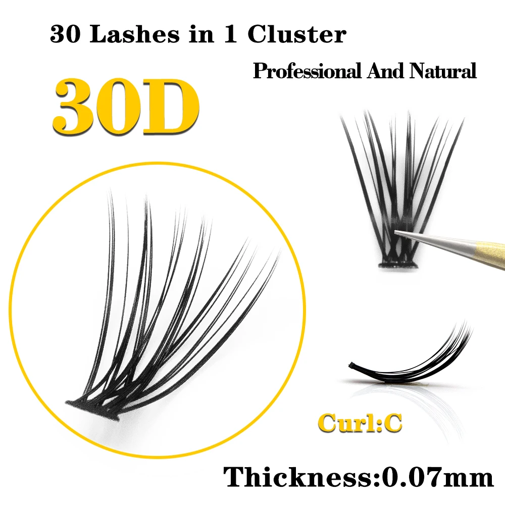 Kimcci 60 nodi/custodia Natural False Eyelash Extension Makeup 30P Mink Individual Faux Eye Lashes innesto finto professionale Cilias