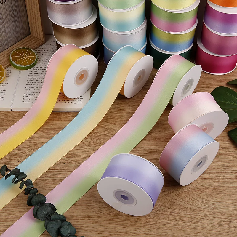 10 Yards Two-Color Polyester Cotton Satin Ribbons for Webbing Clothing Accessories DIY Hair Bows Toy Gift Boxes Flower Packaging