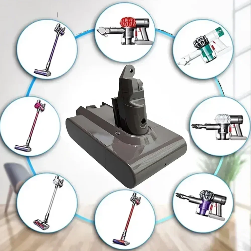 for DC62 DC59 DC58 SV03 SV04 SV09 Animal Motorhead V6 Slim Absolute Dyson V6 Vacuum Cleaner Battery Replacement 21.6V 12800mAh