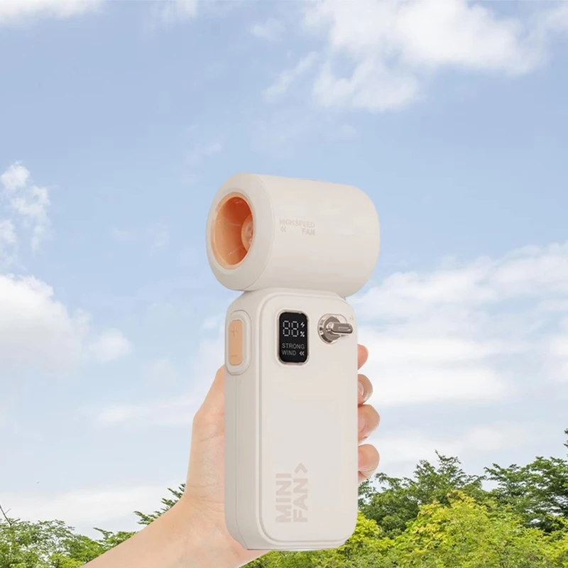 AAAN-Ventilatore manuale turbo ricaricabile: velocità portatili, regolabili, mini design portatile per viaggi, campeggio, attività all'aperto