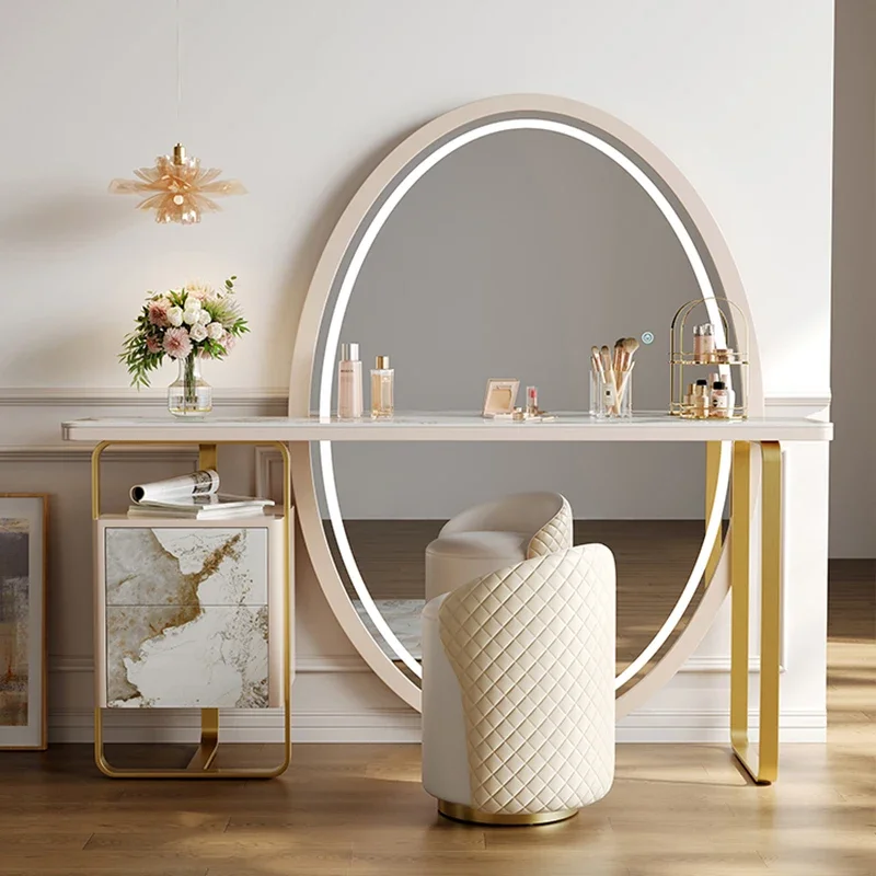 

S Modern Deluxe Bedroom Wood Light Emitting Diode Dresser with Mirror