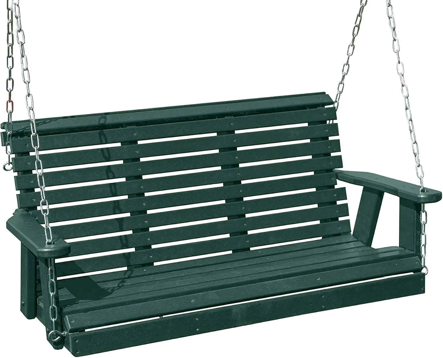 Poly Lumber Roll Back Design Porch Swing Polytuf Hdpe- Amish Crafted - Made In Usa - Solid Color (4Ft, Green)