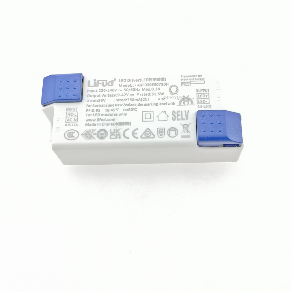 Output DC9-42V 25-32W LED Driver Lifud LF-GIF030ES Series No Flicker 0.95PF 600mA 700mA 750mA For Panel Light Power Transformers