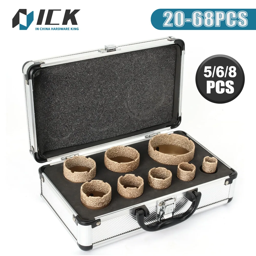 M14 Gewinde Diamant Trocken Vakuum Gelötete Bohren Kern Bohrer Set Porzellan Tasse Säge Fliesen Granit Marmor Loch Sah Werkzeuge 5/6/8PCS – Detail 1