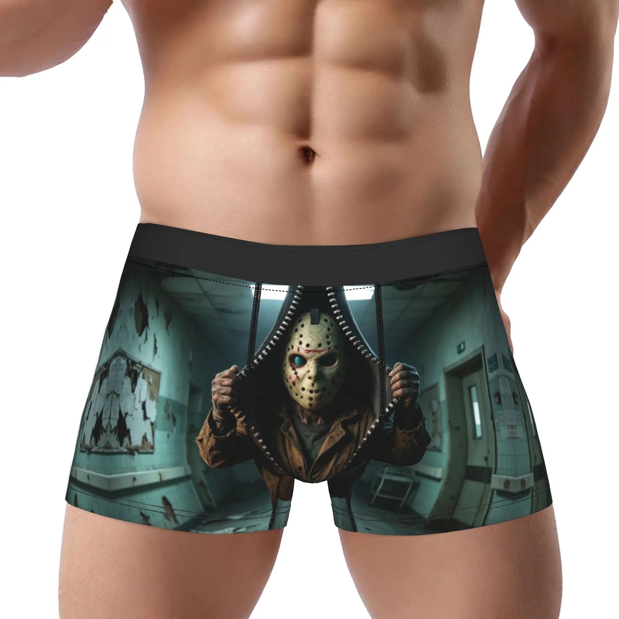 Funny and scary cartoon character 3D zipper peeking out Underpants Homme Panties Male Underwear Ventilate Shorts Boxer Briefs