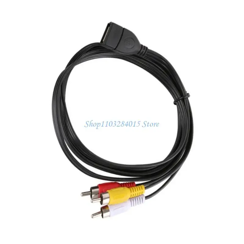 USB Male/Female To 3RCA Male Composite Cable Durability PVC For Home Theater Systems And AV Receivers