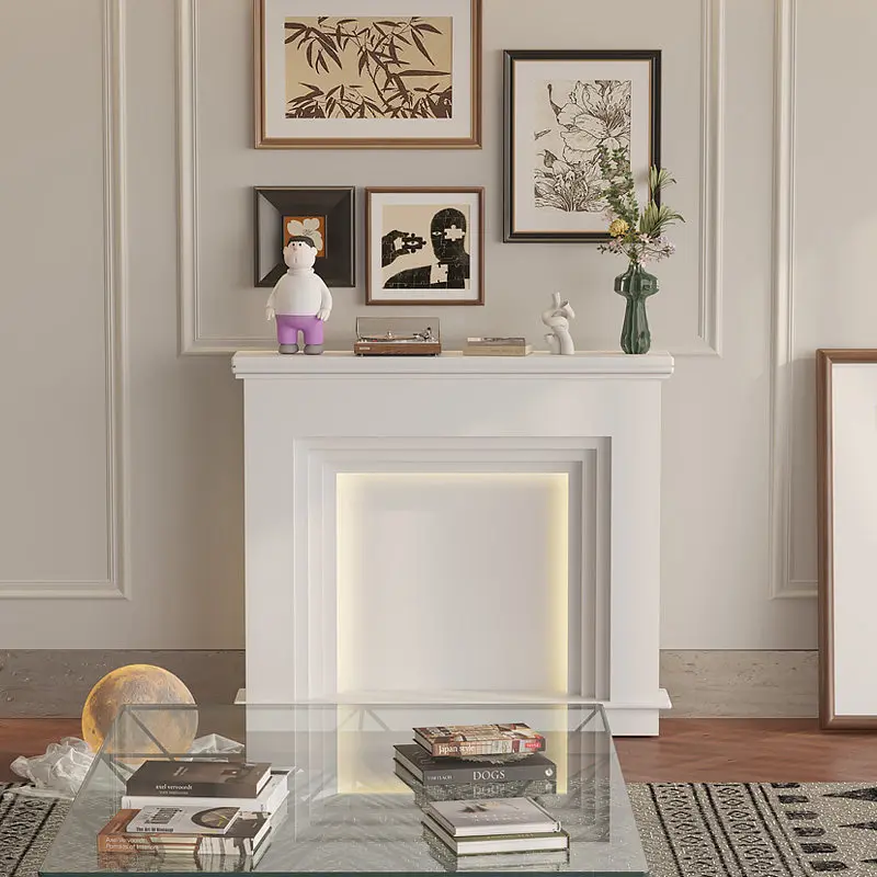 American fireplace cabinet with lamp locker photography ornament decorative cabinet living room background wall display cabinet