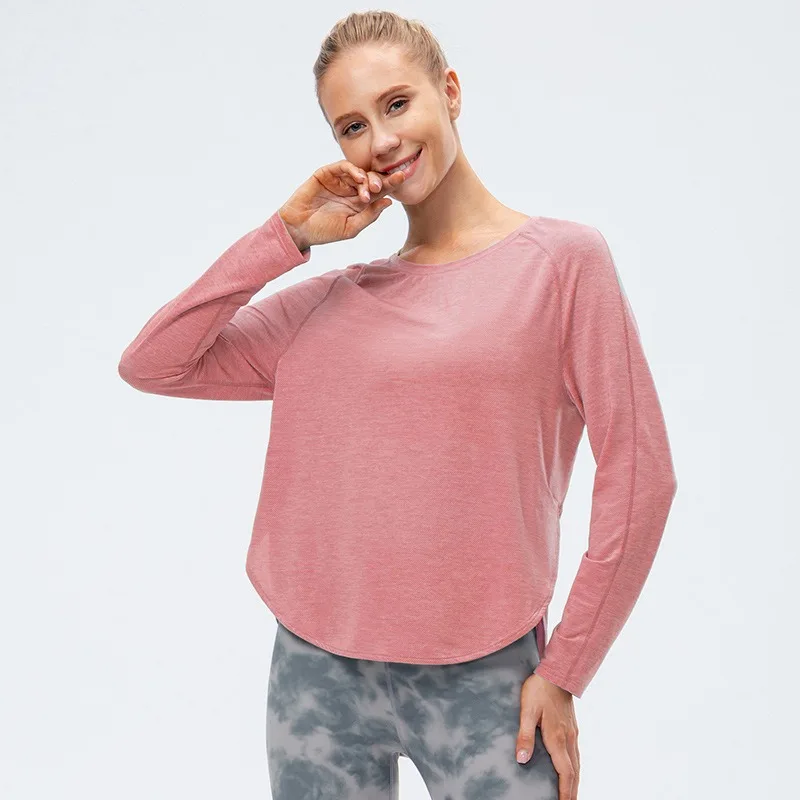 Women Loose Slim Fit Long Sleeve Sports T-Shirt Quick Dry Breathable Yoga Running Workout Tops