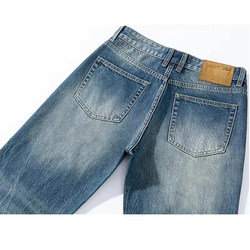 متوهج الجينز الرجال جرس أسفل السراويل الشارع الشهير Bootcut بنطلون شارع العليا ملابس رجالي كامل طول الجينز رعاة البقر 2025