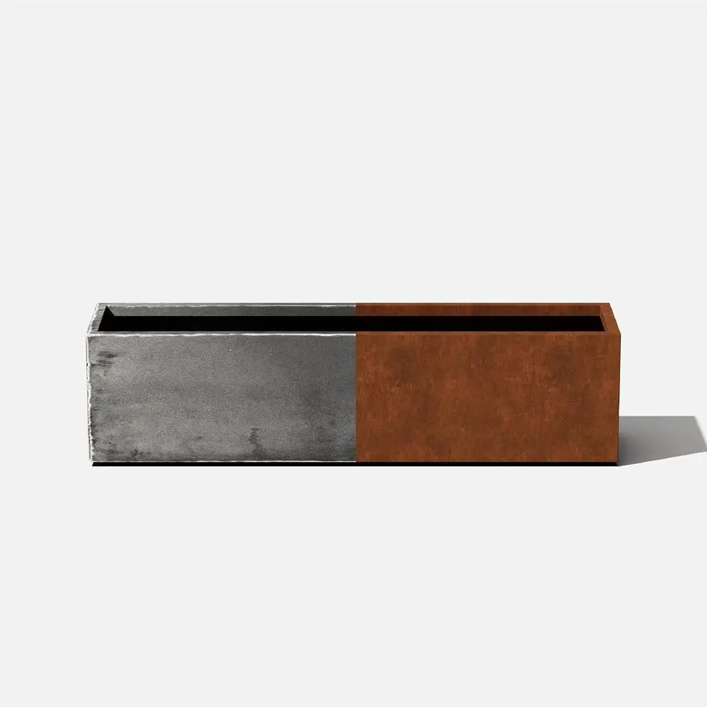 Series Corten Steel Rectangular Window Box Planter, 36''