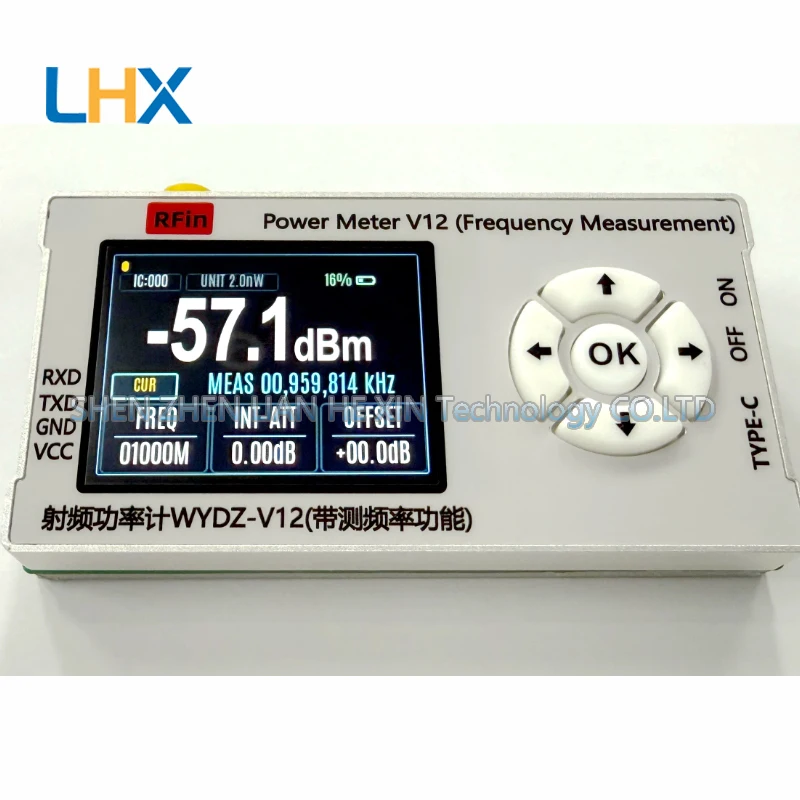 Rf power meter V12 10M-6.5GHZ TYPE-C communication power detector supports frequency measurement in stock
