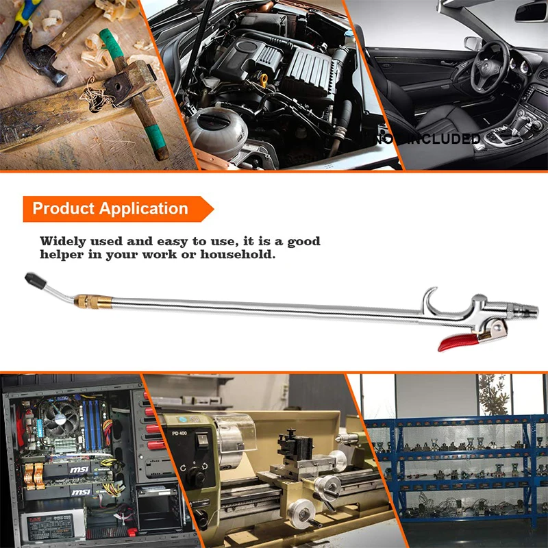 Heavy Duty Industrial Air Blow Gun, Extensible Stainless Steel Nozzle for Pneumatic Dust Cleaning