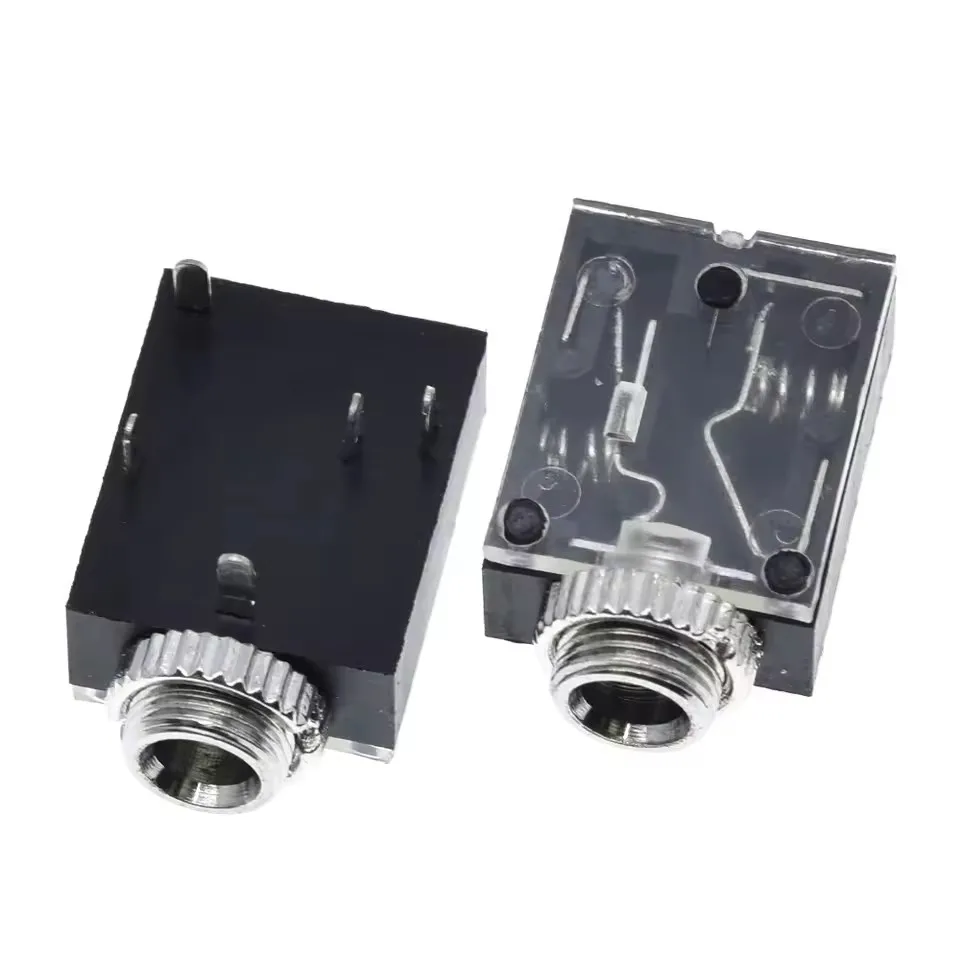 Panel Mount Headphone Jack 3.5MM Audio Video Female Stereo Socket 5Pin with Nut PJ-324M