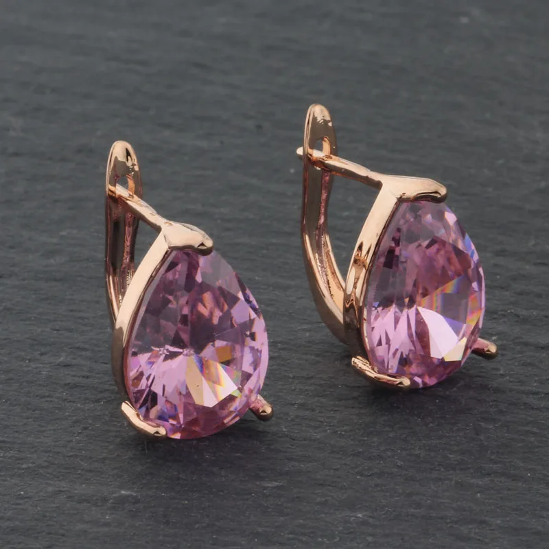 New Trendy  Drop Earrings For Women Fashion Jewelry 2022 Simple Design 585 Rose Gold Color Luxury Modern Women\'s Earrings