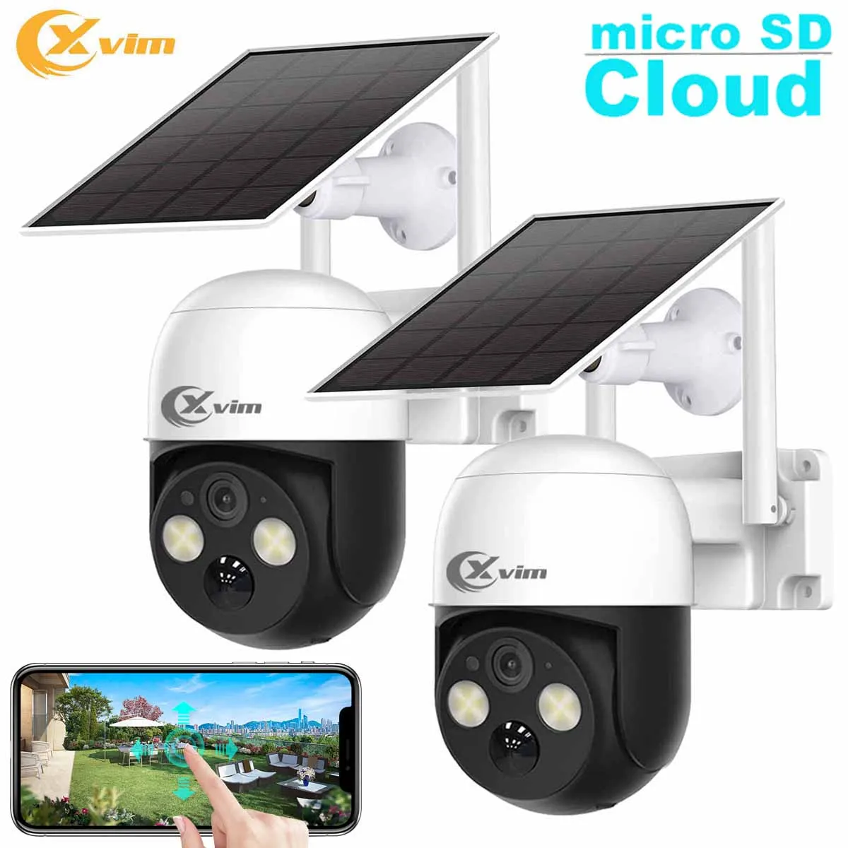 

2 Packs Solar Security Camera Outdoor 4MP Wireless WiFi Solar Battery Powered Camera AI Human Detection Monitor Camera 2.5K HD