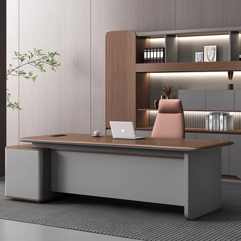 Executive Wooden Office Desk Luxury Aesthetic Nordic Space Saving Office Desk Display Minimalist Escrivaninha Hotel Furniture