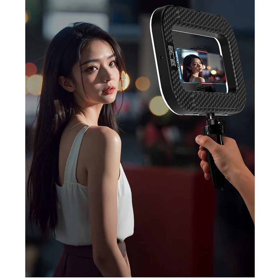 スマホ/カメラ用20Wリングライト、ライブ配信、メイクアップ、YouTube動画撮影、写真撮影用調光可能RGBセルフィーライト