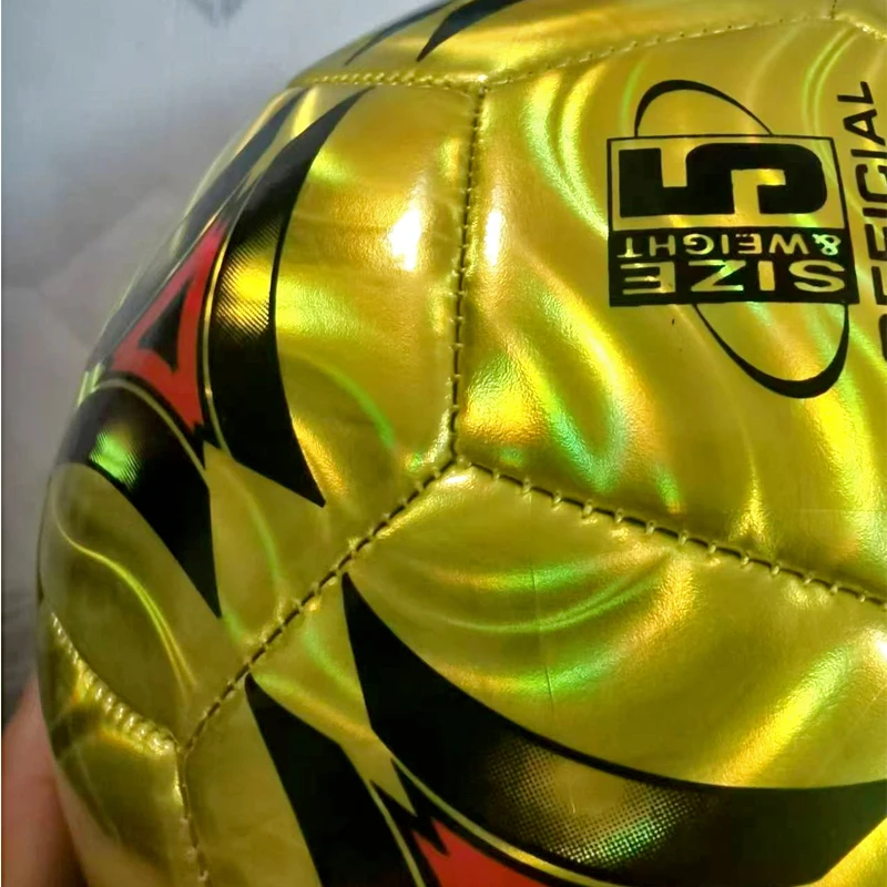 Size 5 Training Soccer Ball Wave Texture PVC Leather Machine Stitched Football for Kids Sports Game Teen Soccer