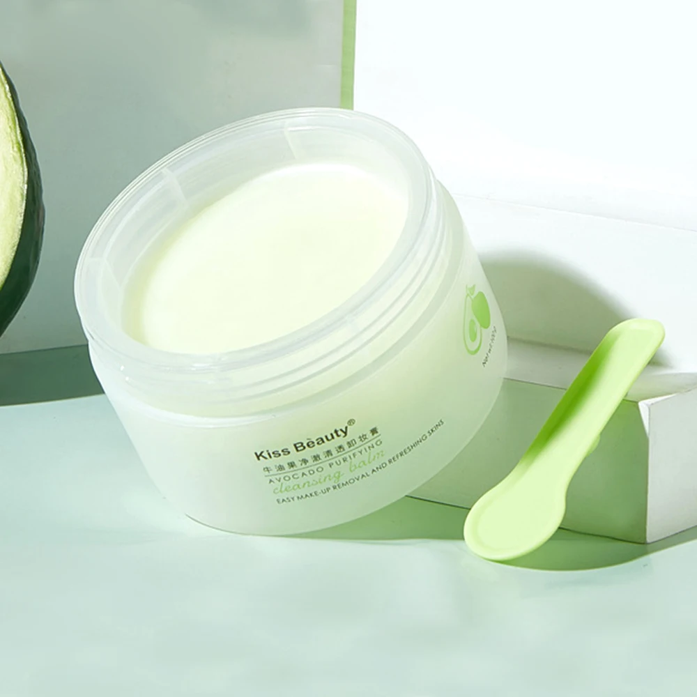 Kiss Beauty 아보카도 클렌징 크림 - 3-in-1 눈, 입술, 얼굴 클렌저, 부드럽고 철저하게 메이크업을 모두 지워줍니다.