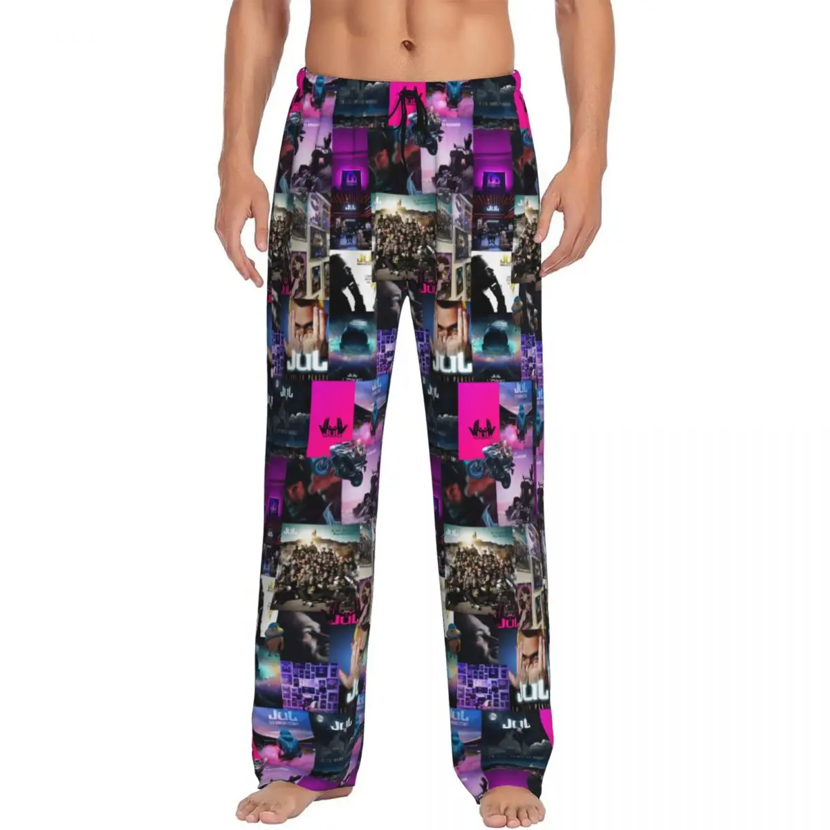 Custom Print Classical JUL Rapper Music Pajama Pants Men's Sleep Sleepwear Bottoms with Pockets