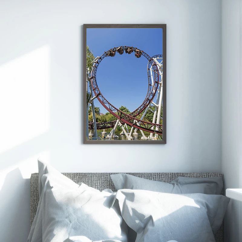 Rollercoasters Amusement Park Photos Poster Canvas Prints Roller Coaster Real Photos Home Room Wall Decor Amusement Park Picture