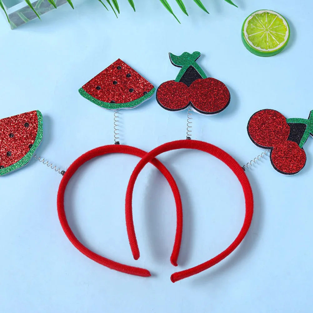 

2Pcs Fruit Headband Summer Hair Accessories Party Favors Realistic 3D Design Comfortable Material Elastic Fit