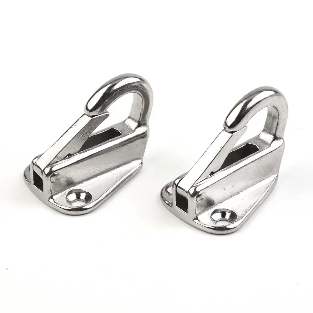 2Pcs Marine Stainless Steel Spring Snap Fending Hook Fender Marine Boat Spring Locked Fender Hook Egg Shape Spring Snap Hook